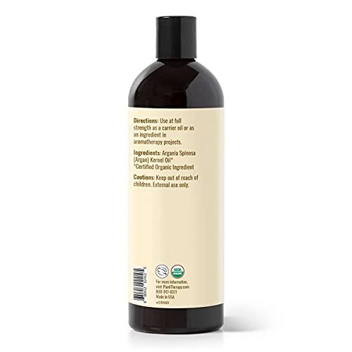 Plant Therapy Plant Therapy Organic Argan Oil, USDA Certified, First-Press, Virgin, for Face, Hair, Skin, Nails and Cuticles 16 oz