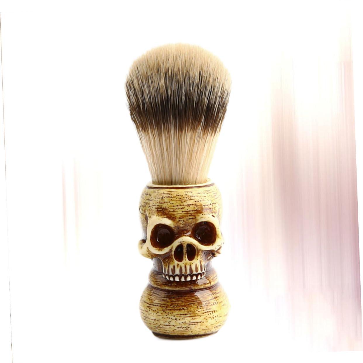Beaupretty Beaupretty skull beard brush shaving beard brush men bristles beard brush beard brush for men grooming beard portable beard brush skeleton man Wooden