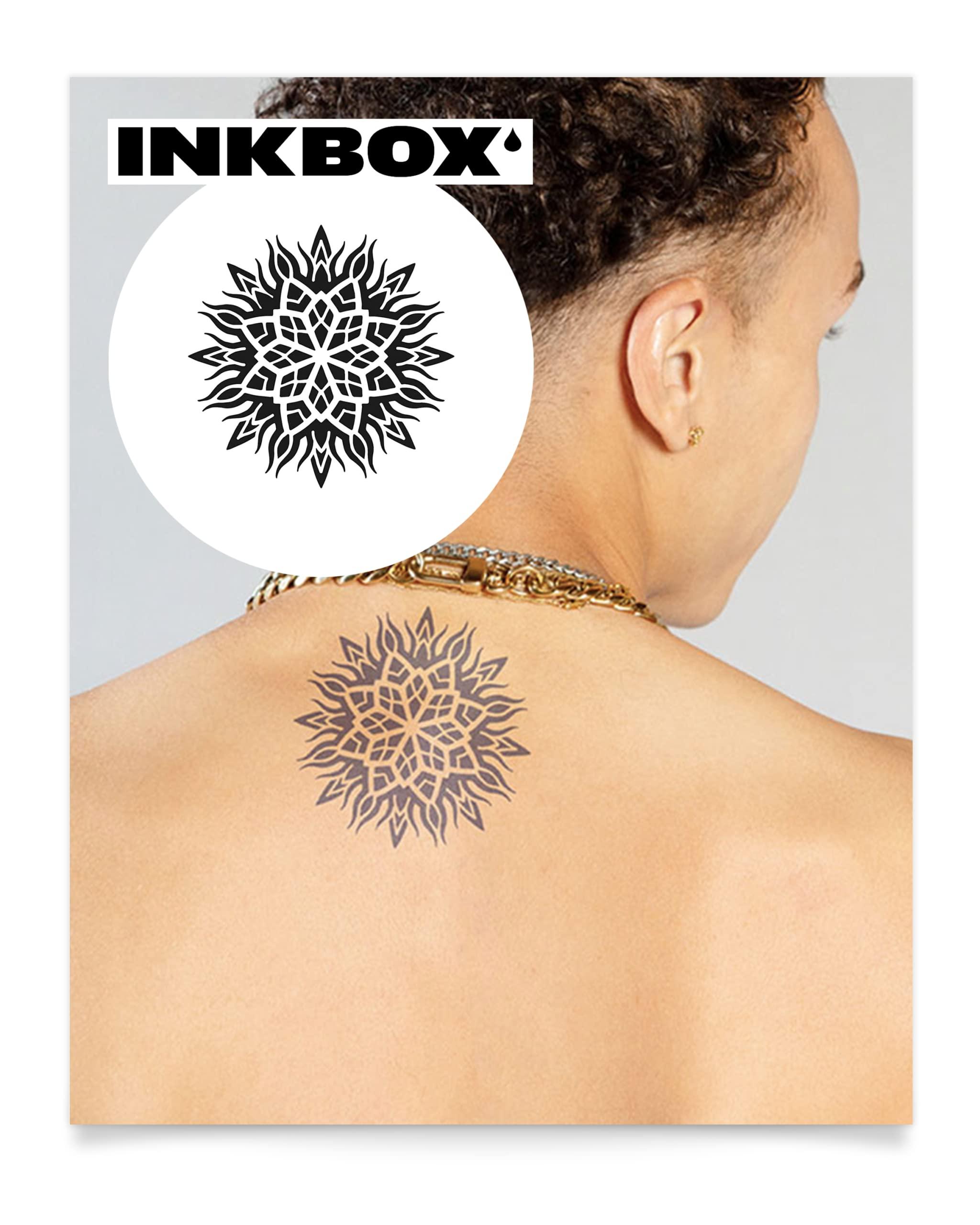 inkbox Inkbox Temporary Tattoos, Semi-Permanent Tattoo, One Premium Easy Long Lasting, Water-Resistant Temp Tattoo with For Now Ink - Lasts 1-2 Weeks, Solar Flare, 4 x 4 in