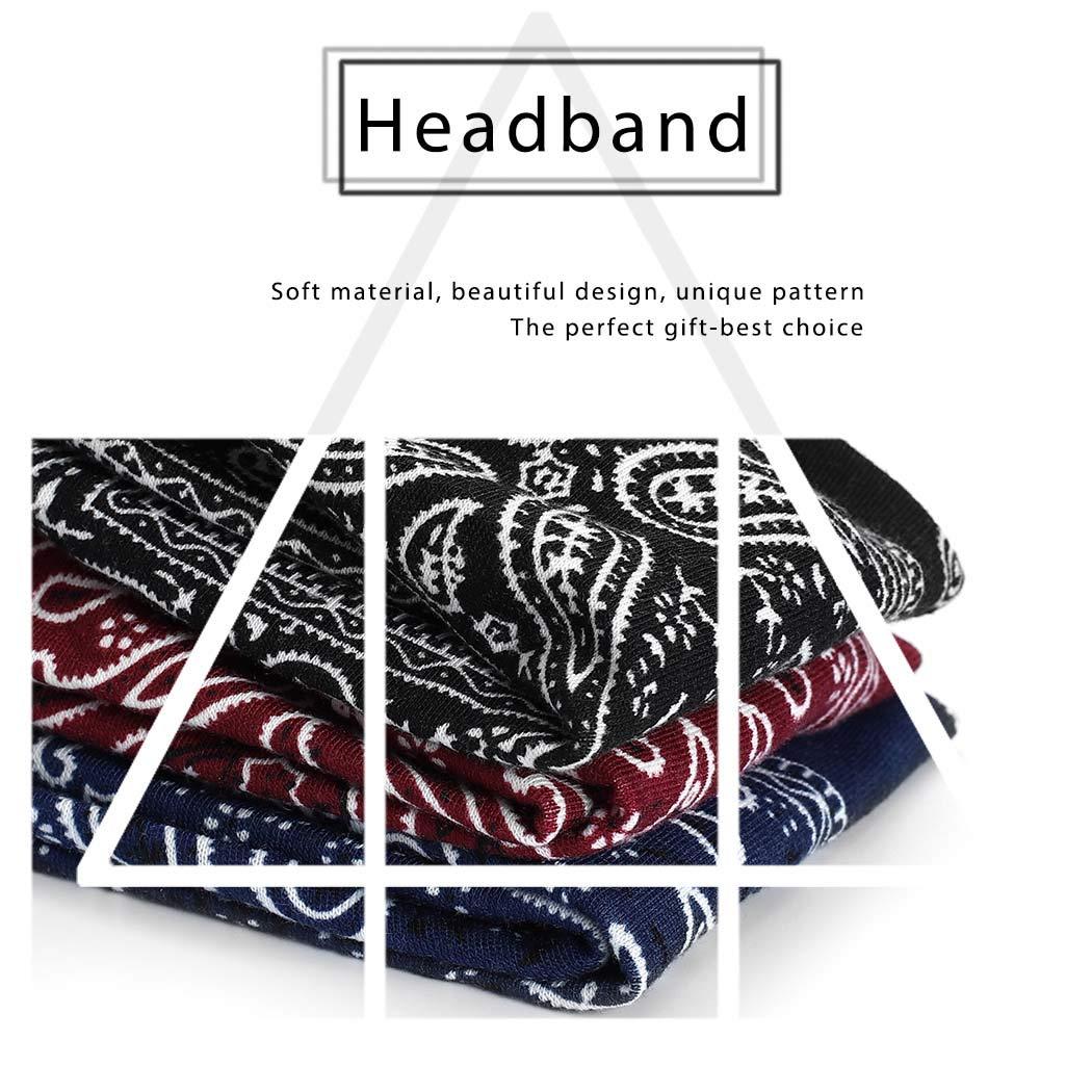 Catery Catery Boho Cloth Headbands Yoga Wide Hair Bands Knot Elastic Hair Wraps for Women(Pack of 3)