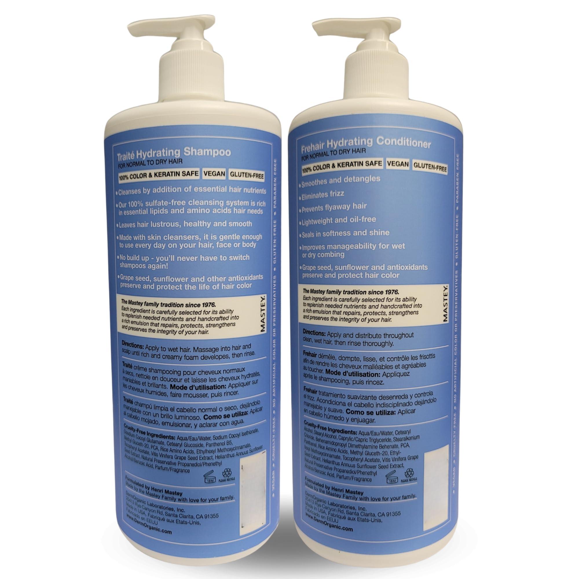 Mastey Mastey Paris Professional Cream Hair Care, Sulfate Free, Lipid & Amino Acid Fortified, with UV Blocking Antioxidants - 33 fl oz (Shampoo plus Conditioner)