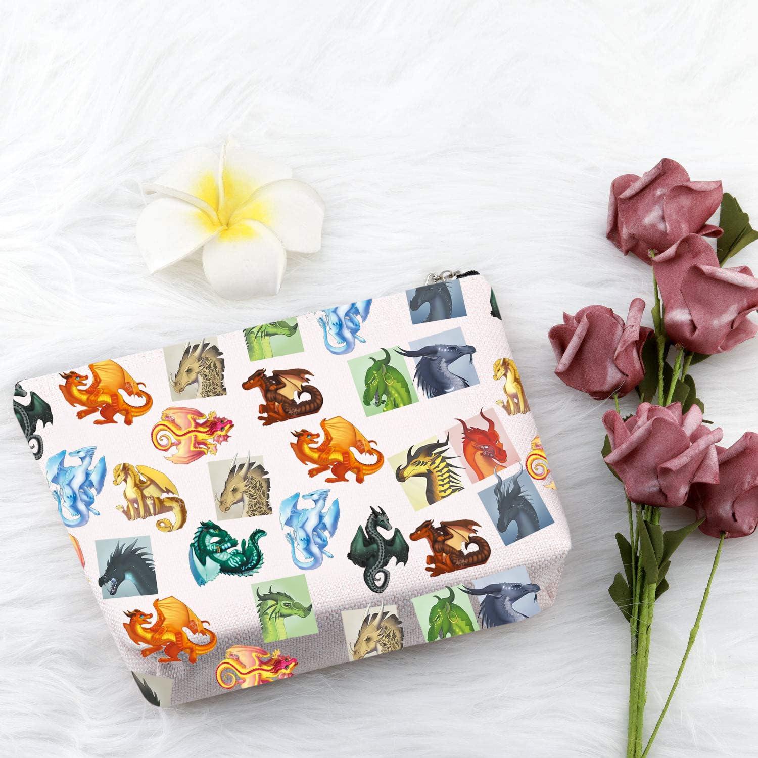 PXTIDY PXTIDY Wings Fire Dragon Novel Inspired Gift Fantasy Novel Fire Dragon Cosmetic Organizer Bag Dragon Tribes For Dragon Lovers