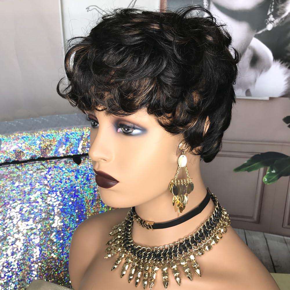 HOTKIS HOTKIS Pixie Cut Wig Human Hair Short Human Hair Wigs for Black Women Human Hair Short Cut Wigs