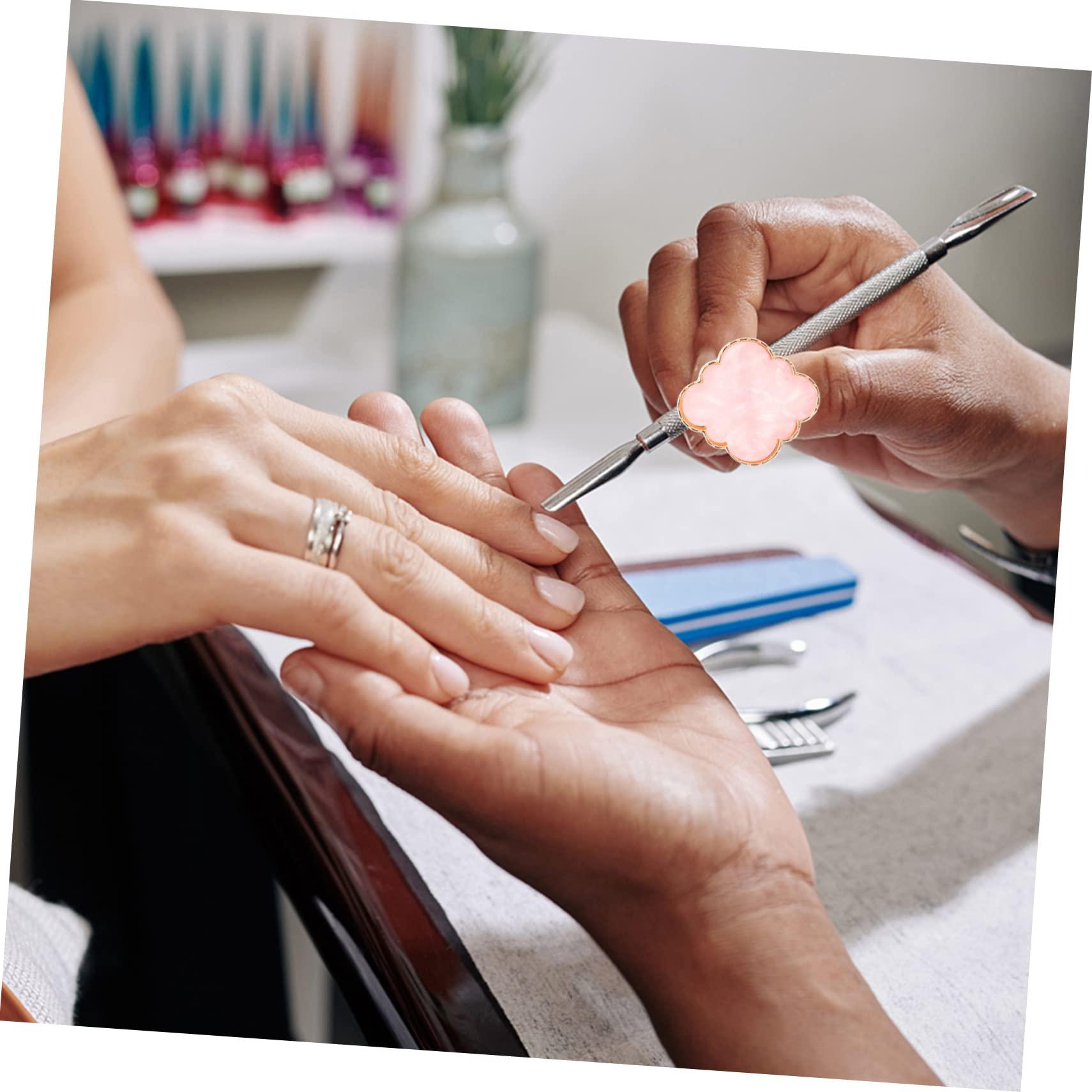 MERRYHAPY MERRYHAPY 20pcs Nail Art Ring Palettes Resin Nail Polish Tray Adjustable Ring for Manicure