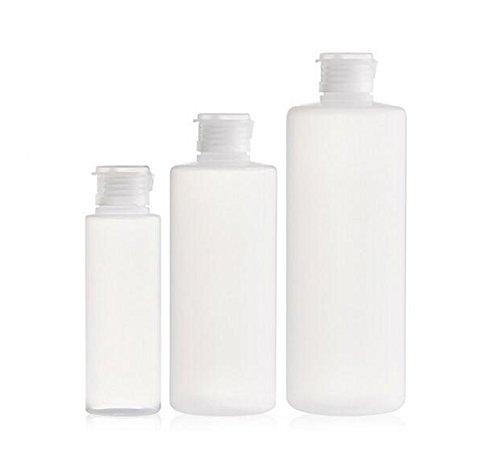 UPSTORE UPSTORE 2PCS Empty Refillable Plastic Clear Soft Tube Squeeze Bottle Jars With Flip Cover Cosmetic Makeup Packing Storage Holder Containers for Toner Lotion Shower Gel Cleaser Shampoo (200ml/6.8oz)