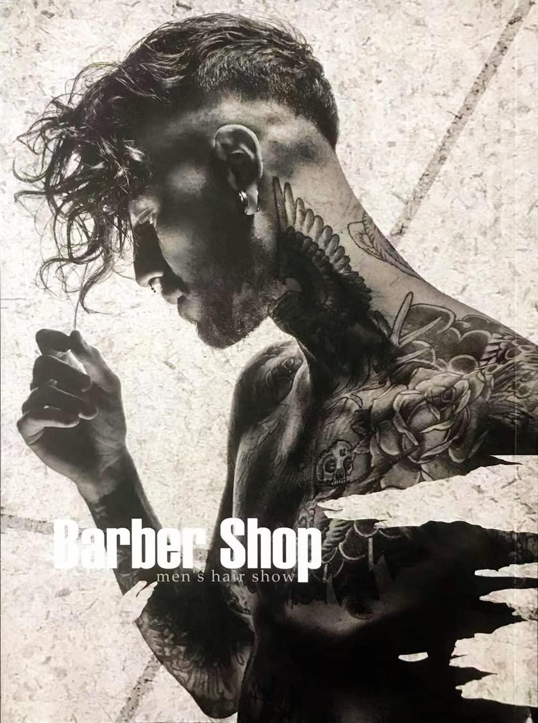 N\\\\A Classic MALE HAIR Show Tattoo Fashion Magazine,BABRER & HAIR TATTOO Hairdressing Design, Sculpture Pomade Hair Style Design Pattern Books, Vintage Men\'s Oil Head Picture Album Barber Shop illustration A1