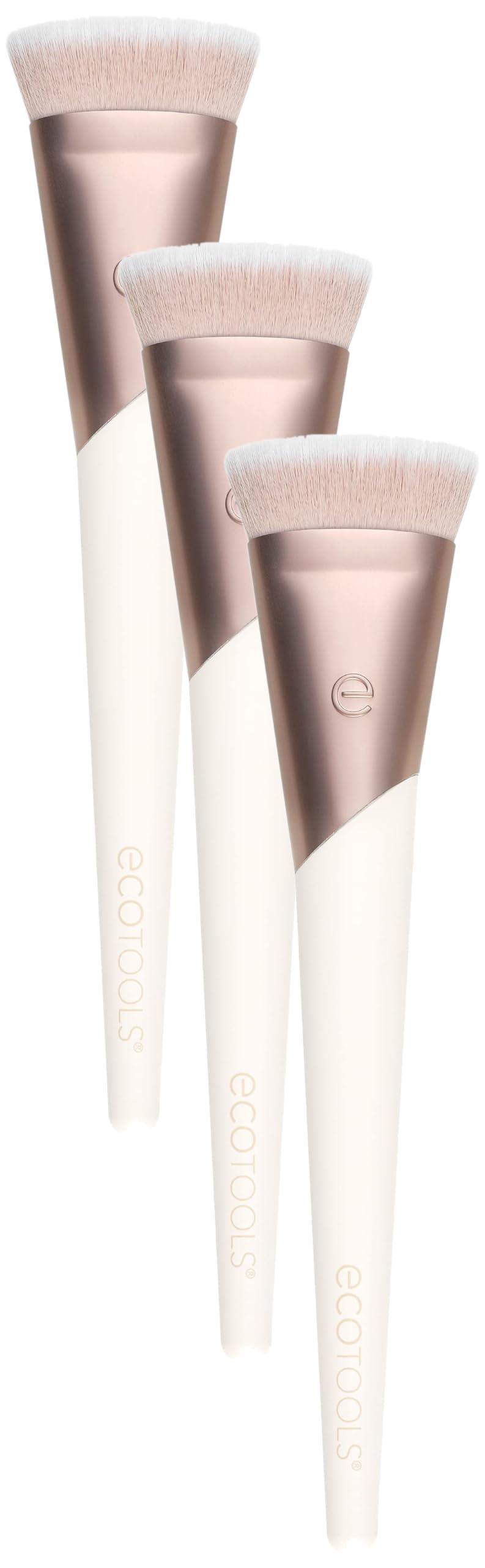 EcoTools EcoTools Ecofriendly Luxe Flawless Foundation Makeup Brush for Liquid & Cream Foundation, Dense, Synthetic Bristles, Eco-Friendly Premium Quality Makeup Brush, Vegan & Cruelty-Free, 1 Count