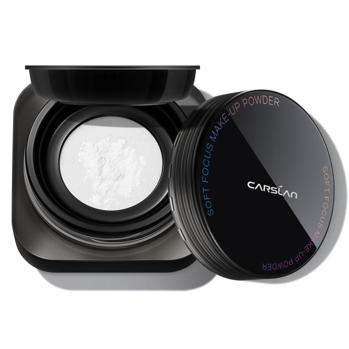 CARSLAN CARSLAN Soft Focus Makeup Powder Waterproof Oil Control Setting Powder, Black Magnet Cushion Foundation, Refill Included, Face Cosmetics Kit, 3Pcs