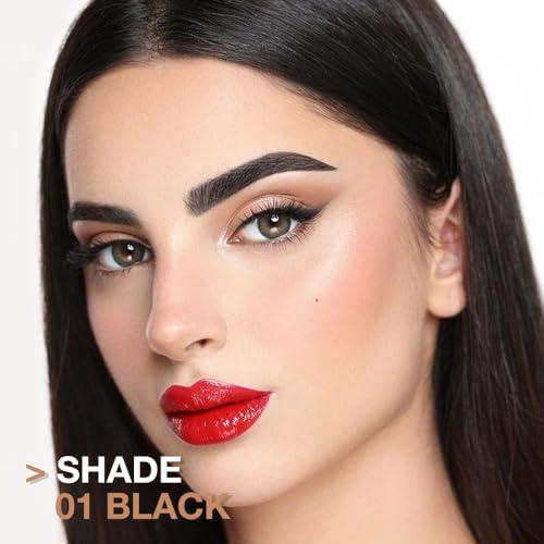 WanTuoluo 4 Pcs Ultimate Eyebrow Retractable Definer Pencils,Dual-Sided Natural Soft Textured Eyebrow Pencil, for Daily Look Eyebrow Makeup,Brow Brush,Fine Tip-Black