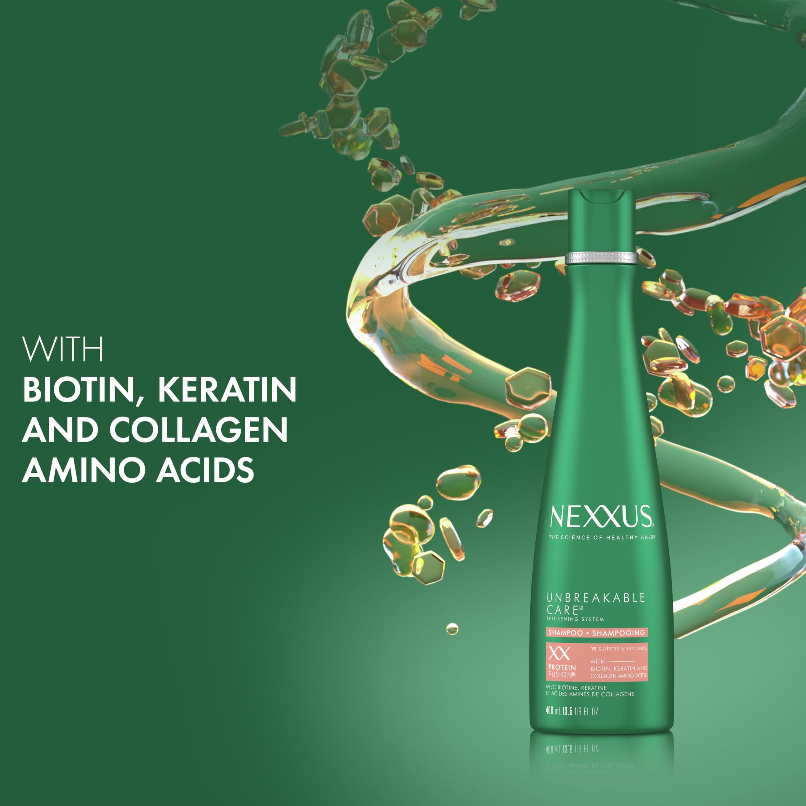 Nexxus Nexxus Unbreakable Care Anti-Breakage Shampoo With Keratin, Collagen, Biotin For Fine And Thin Hair Sulfate Free Shampoo 13.5 oz