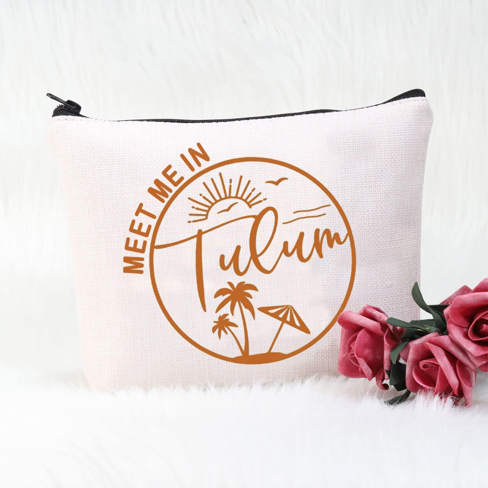 POFULL POFULL TULUM Mexico Gift Meet Me In TULUM Travel Cosmetic Pouch Tulum Wedding Welcome Gift (Tulum bag)