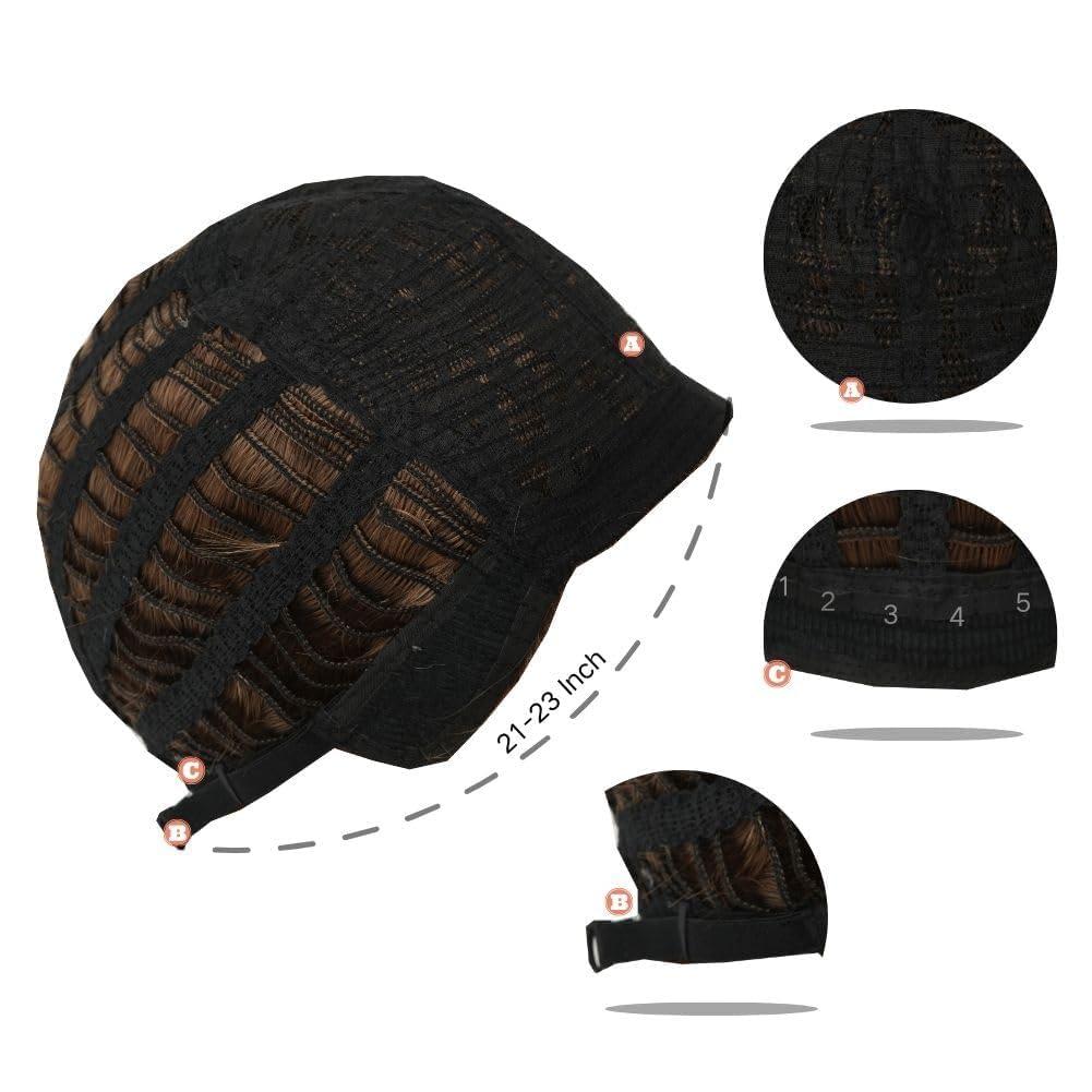 Salaibs Salaibs Short Brown Curly Wig for Women Natural Looking Synthetic Full Wigs for Cosplay Daily Party UseReddish Brown