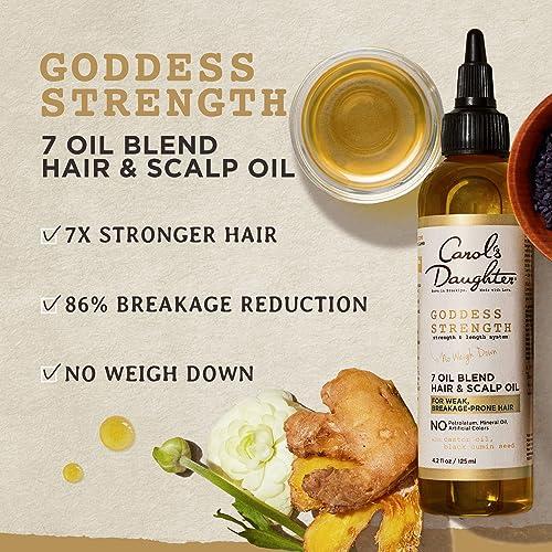 Carol's Daughter Carol\'s Daughter Goddess Strength 7 Oil Blend Scalp and Hair Oil for Wavy, Coily and Curly Hair, Hair Treatment with Castor Oil for Weak Hair, 4.2 Fl Oz