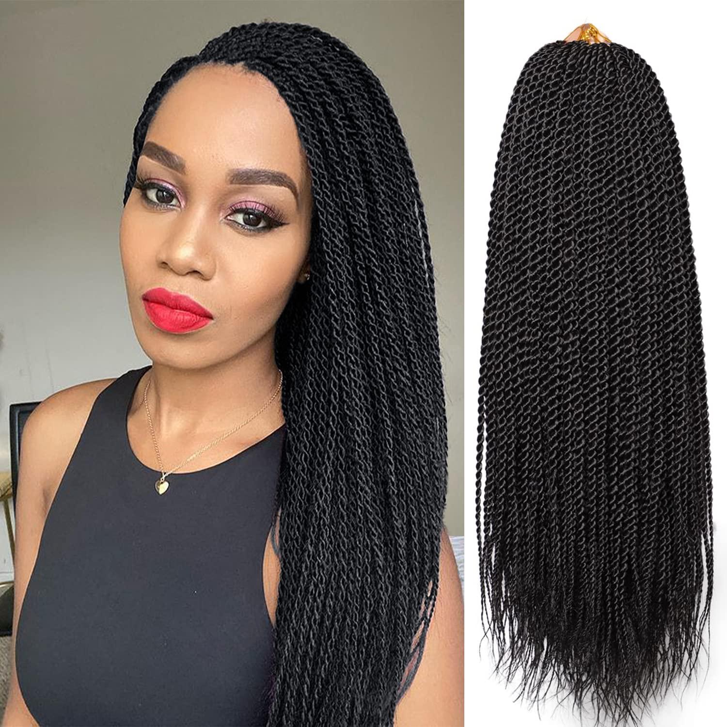 VIOLET Senegalese twist crochet hair 12 inch&18 inch (1B)
