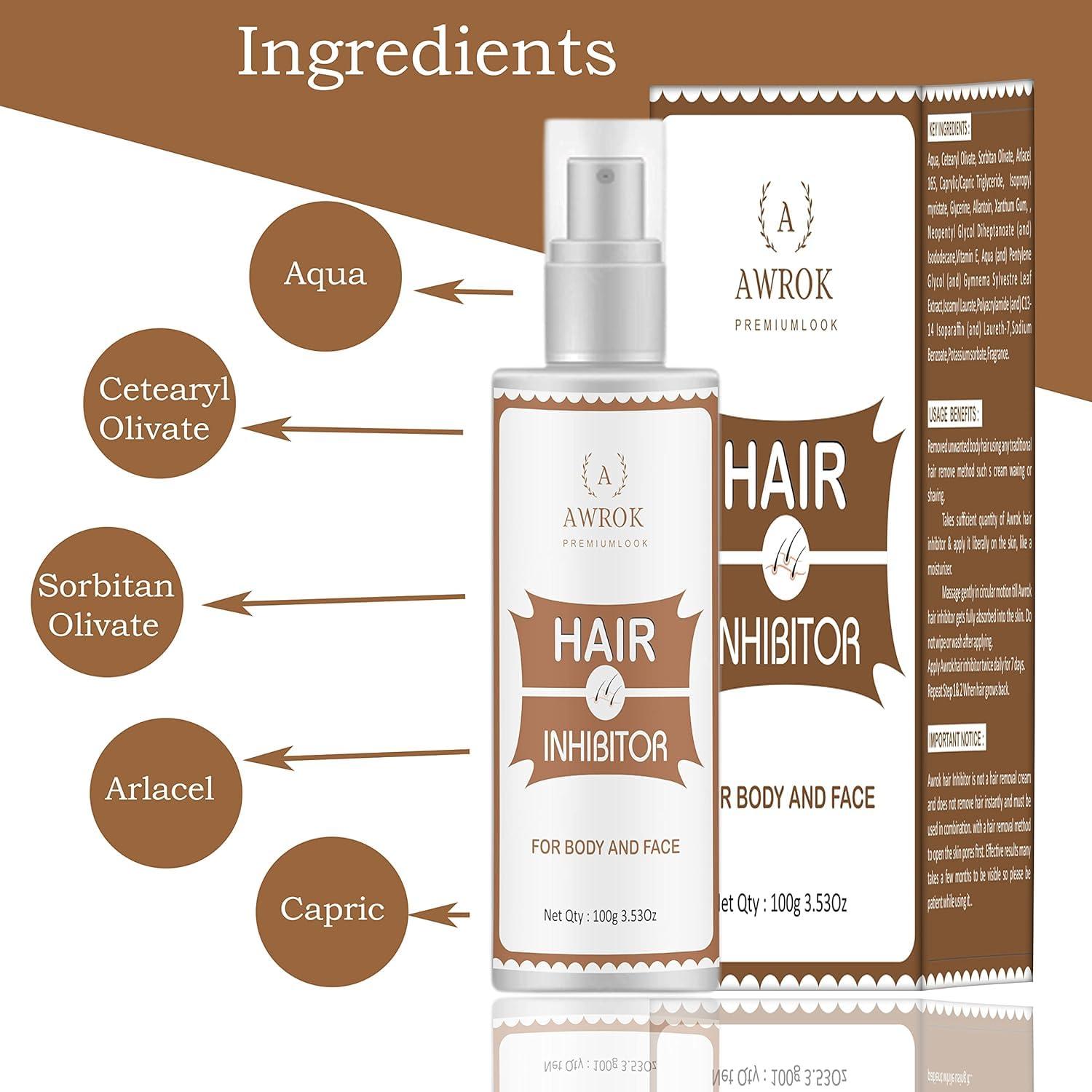 Generic Permanent Hair Removal Lotion - Organic Stop Hair Growth Inhibitor for Body and Face - Hair Removal for Women - Natural Painless Hair Inhibitor-100G