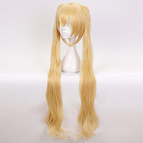 magic acgn magic acgn Long Wave Blonde with Two Clip For ladies girls Cosplay Wig Halloween Wig ?