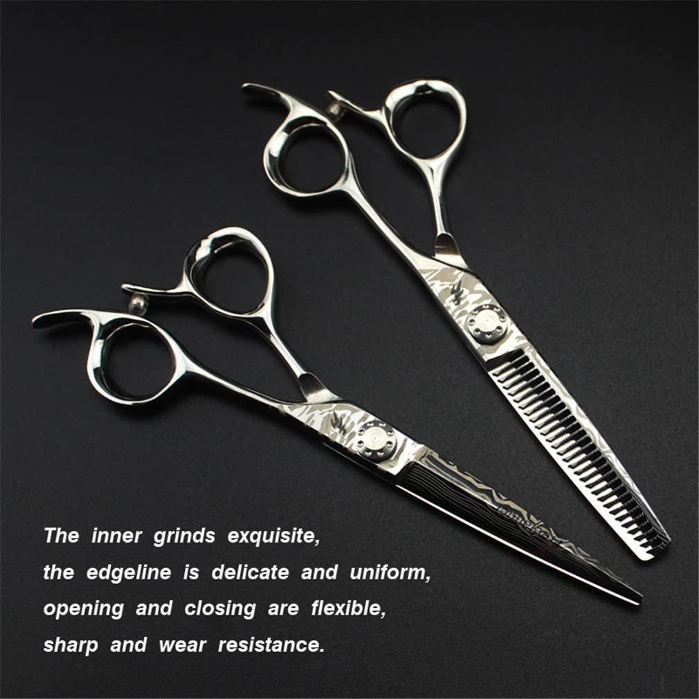 KOAIEZ 6.0 Inch Professional Haircut Scissors Kit, Multifunctional Styling Hair Barber Shears (Cutting Scissors + Thinning Scissors), for Men Women Adults Kids Home Salon