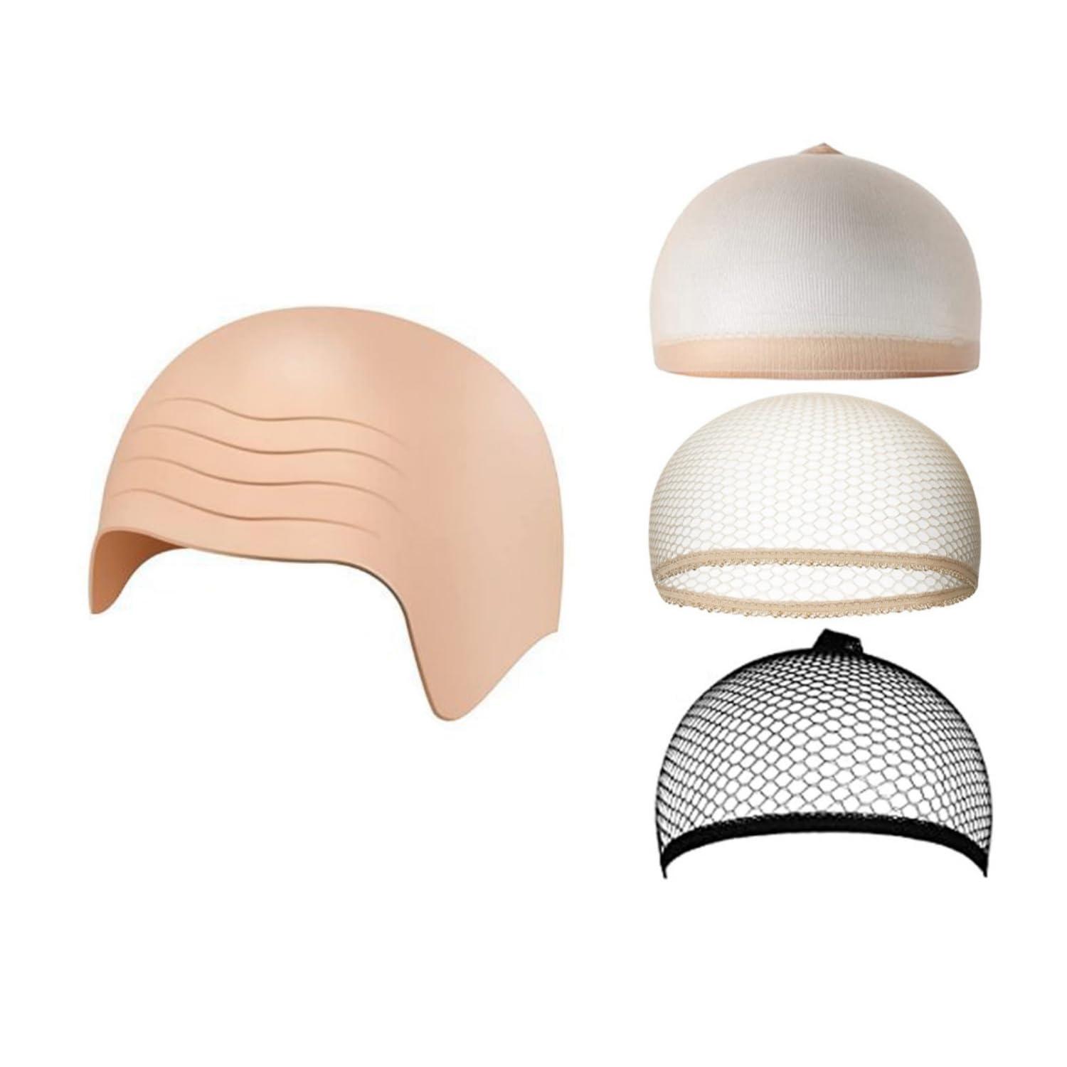 Dzrige Dzrige Halloween Bald Cap Bald Head Hat Head Wig Cap Latex Bald Cap Costume Accessory for Adults Halloween Theme Party Cosplay