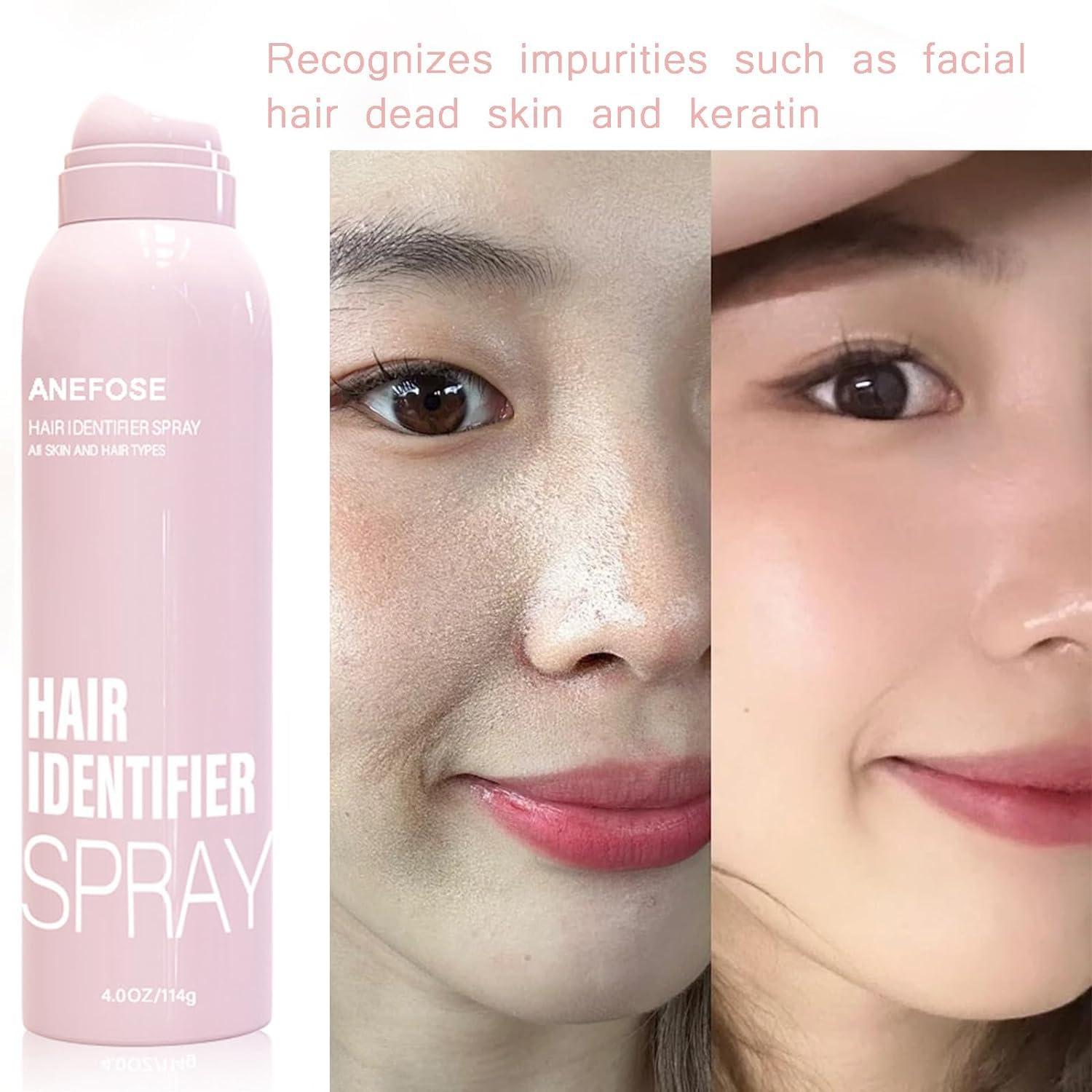 AZX Hair Identifier Spray for Face Shaving, Face Hair Identifier Spray, White Dermaplaning Spray Powder Hair Removal with 4 Shavers,Skin Dermaplaning Spray for Face (3PCS)