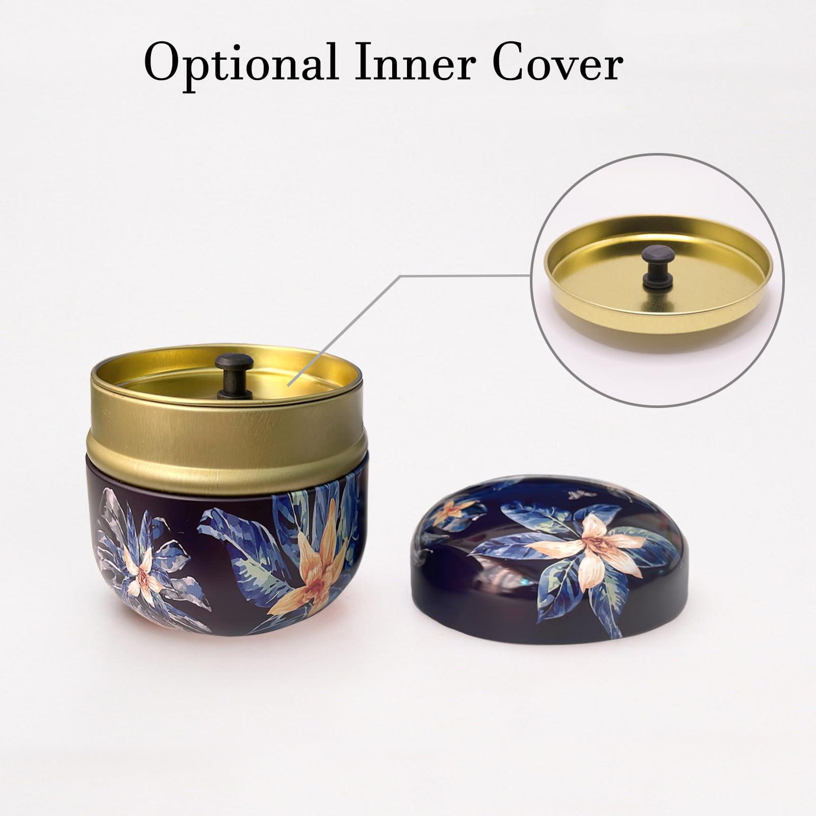 Qopoto Qopoto Body Powder Puff and Container for Dusting Powder, Women Powder Puff and Powder Case for Bath and Travel (Procumbens Flowers)