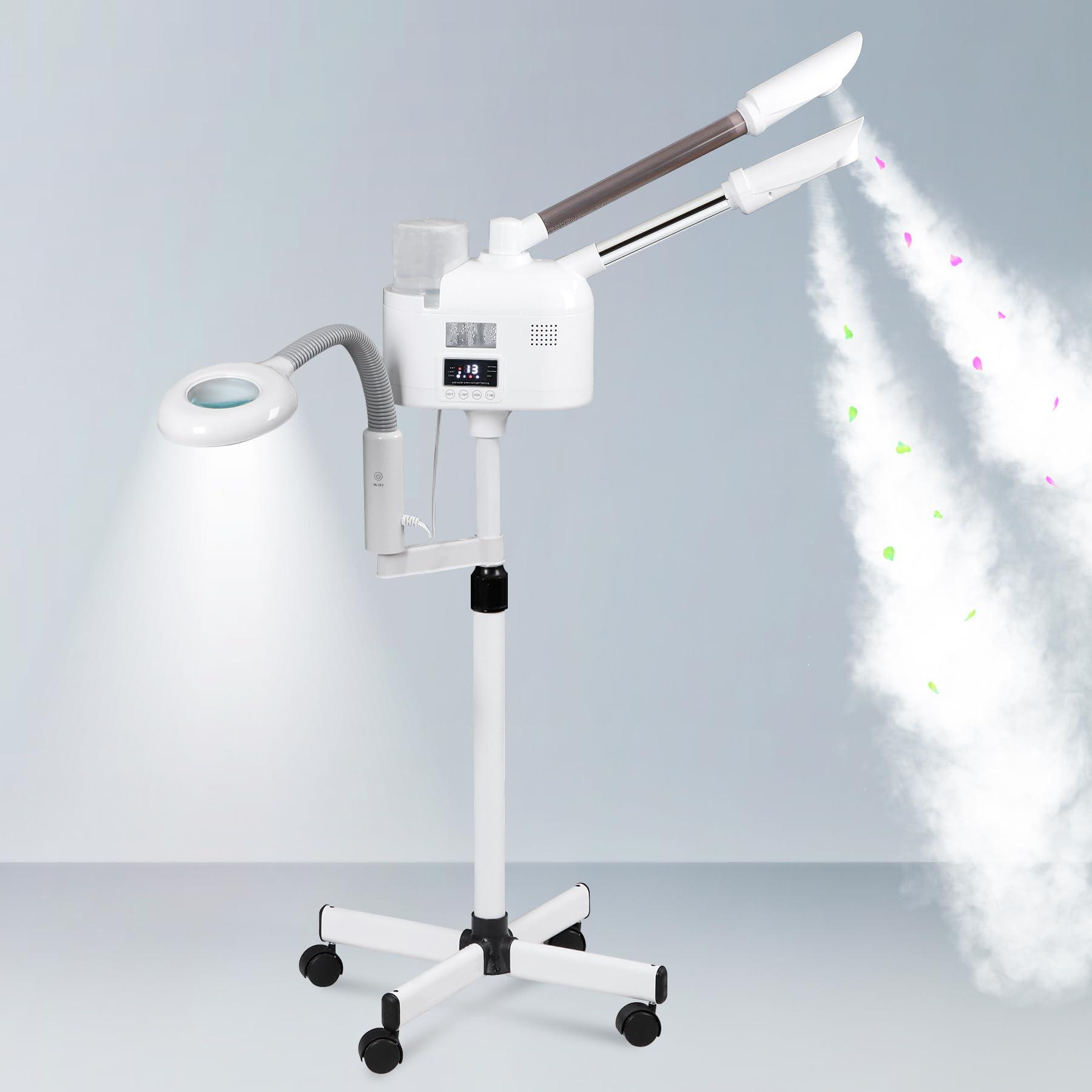 Nova Microdermabrasion Professional 3 in 1 Facial Steamer for Face Deep Cleaning Ozone Face Steamer with 5X Magnifying Lamp Hot Cool Mist Function for Salon Spa Home Beauty Equipment (3 in 1 Facial Steamer)