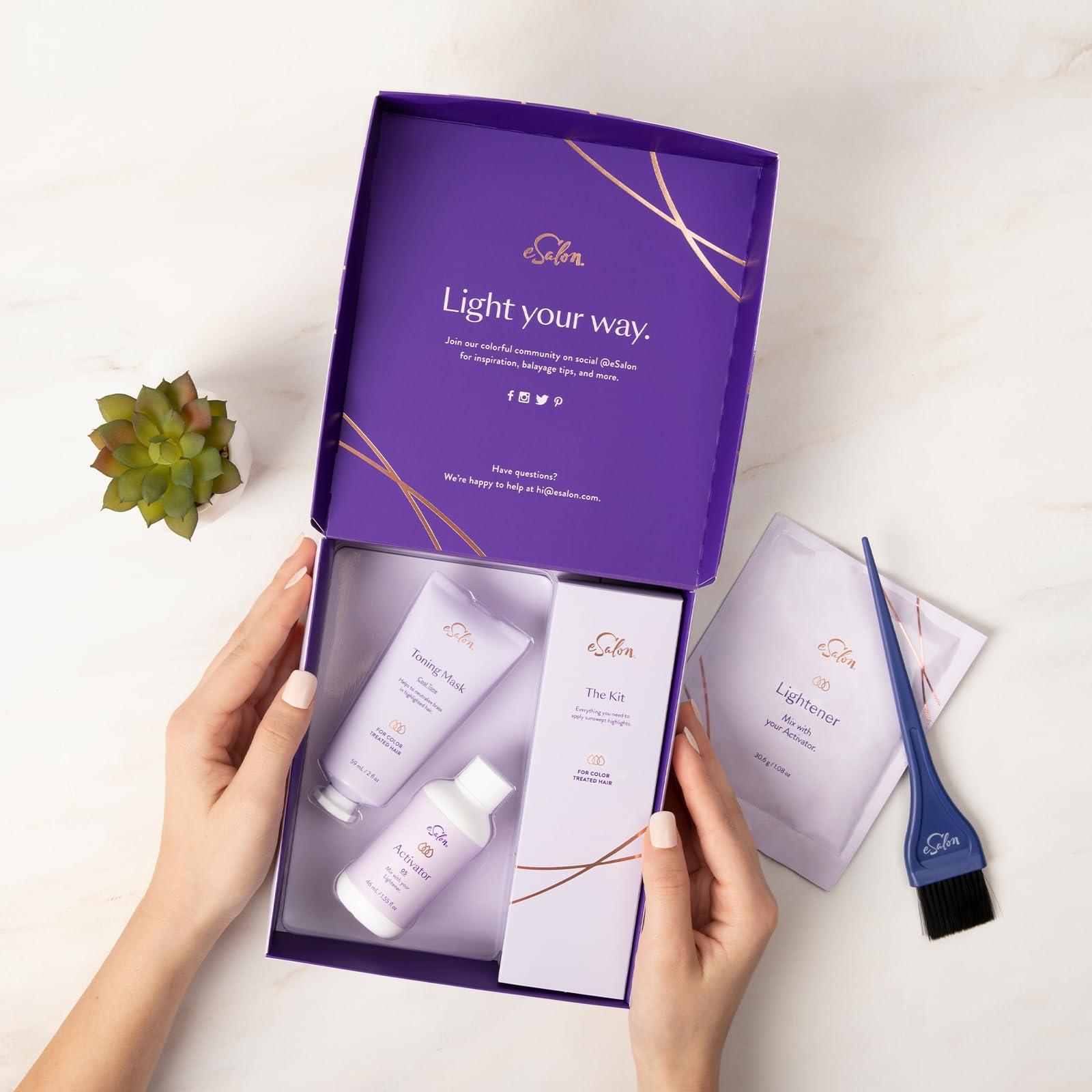 eSalon eSalon Light Set, Balayage Hair Highlighting Kit, Professional Grade At-home Highlighting Kit (Light Copper & Mahogany)