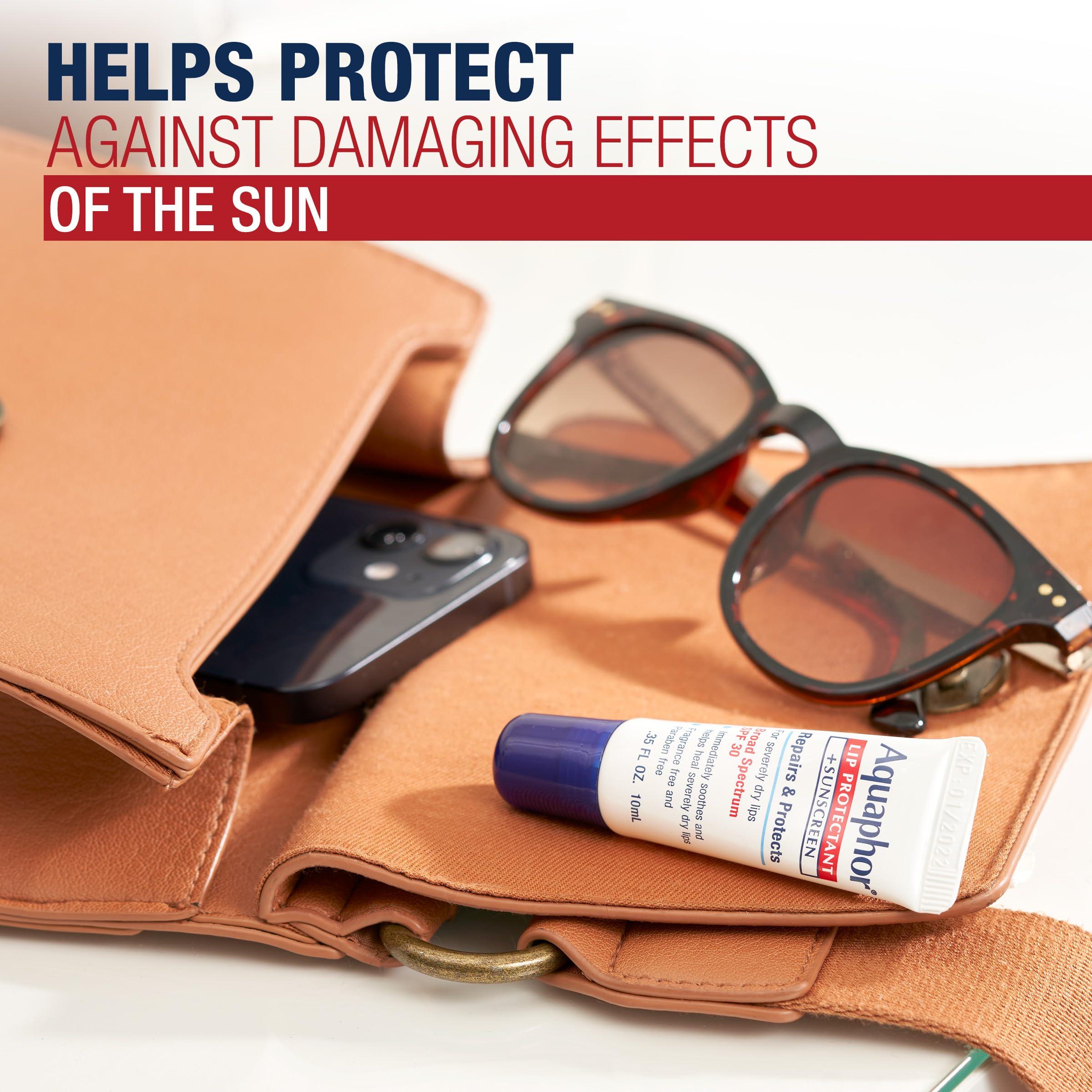 Aquaphor Aquaphor Lip Repair Lip Balm with Sunscreen, Lip Protectant, Lip Balm SPF 30, 0.35 Oz Tube (Pack of 2)