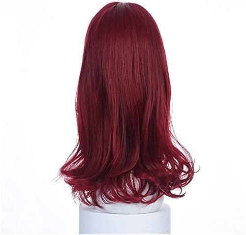 XORS XORS Wig Real Wigs lace Front Kawaii Wig Cosplay Charm red Wig Woman Big Wave net red Cute Long Hair Fluffy Bangs