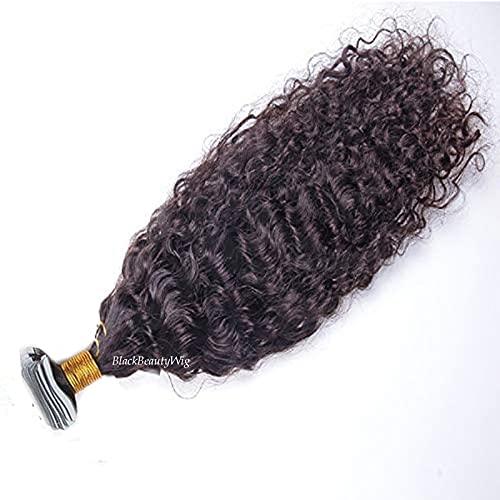 Black Beauty Wig Loose Curly Tape in Human Hair Extension Brazilian Remy Adhesive Tape on Hair Water Wave Skin Weft Tape Hair Extension Natural Black 100g 40pcs (24inch 40Pieces, Natural Black)