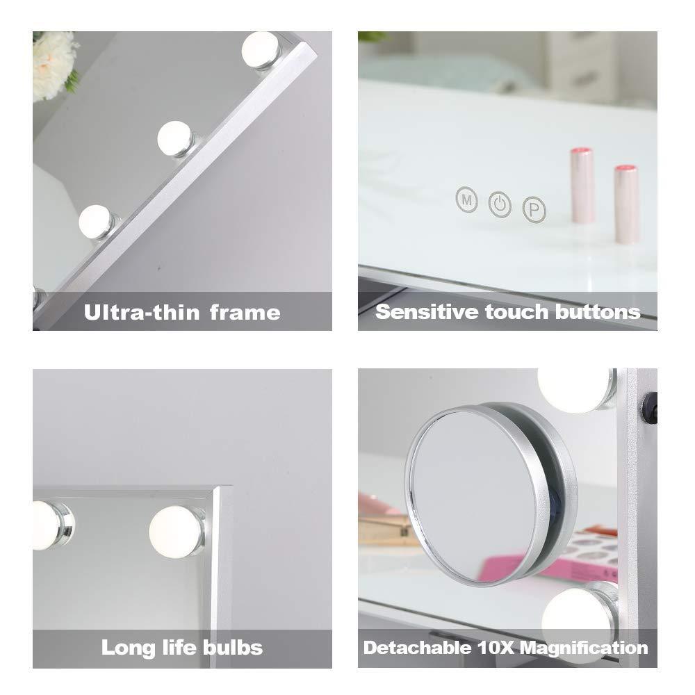 Chamber Wholesale Price Hollywood Makeup Mirror with 12pcs Dimmable LED Light Bulbs for Urban Wall Bedroom Bathroom Decoration