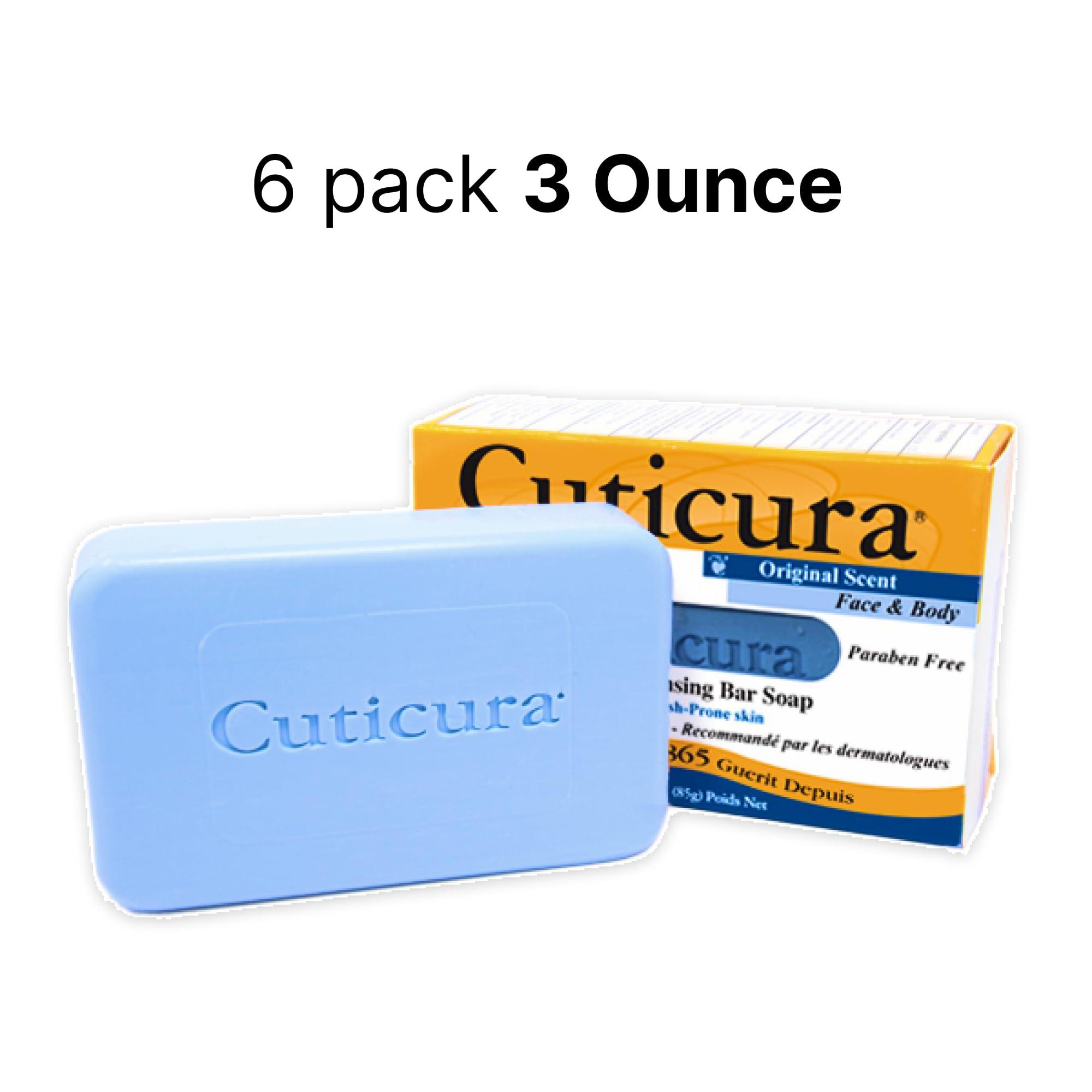 Cuticura Cuticura Deep Cleansing Face and Body Soap, ORIGINAL  Deep Cleansing Bar Soap for Blemish-Prone Skin 3 oz (Pack of 6)