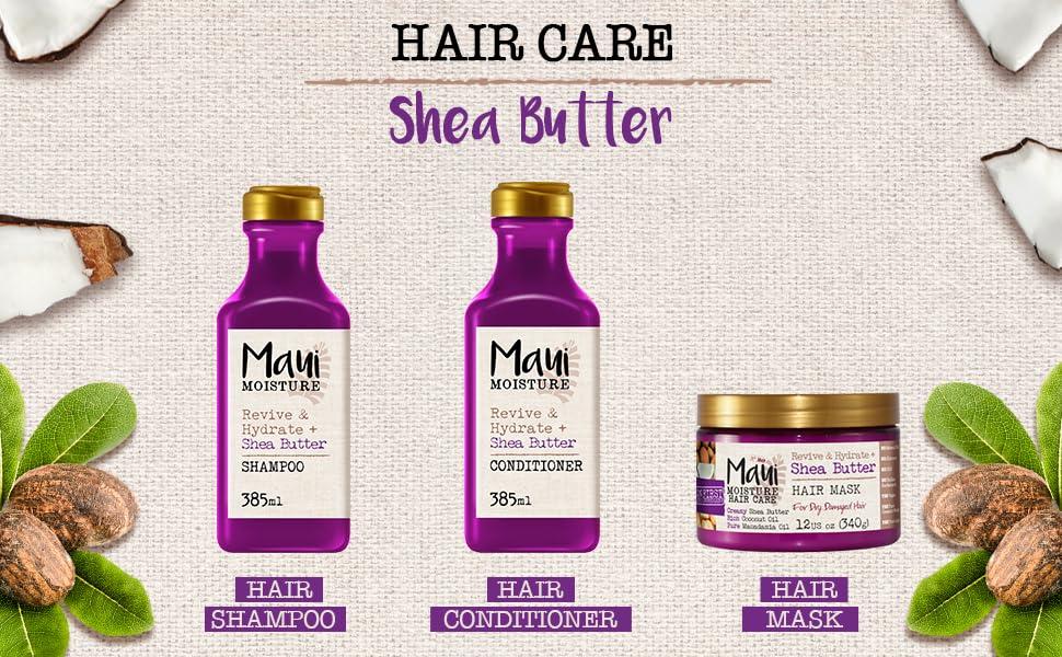 Maui Moisture Maui Moisture Shea Butter Hair Mask 12 Ounce Jar (Heal/Hydrate) (354ml) (3 Pack)