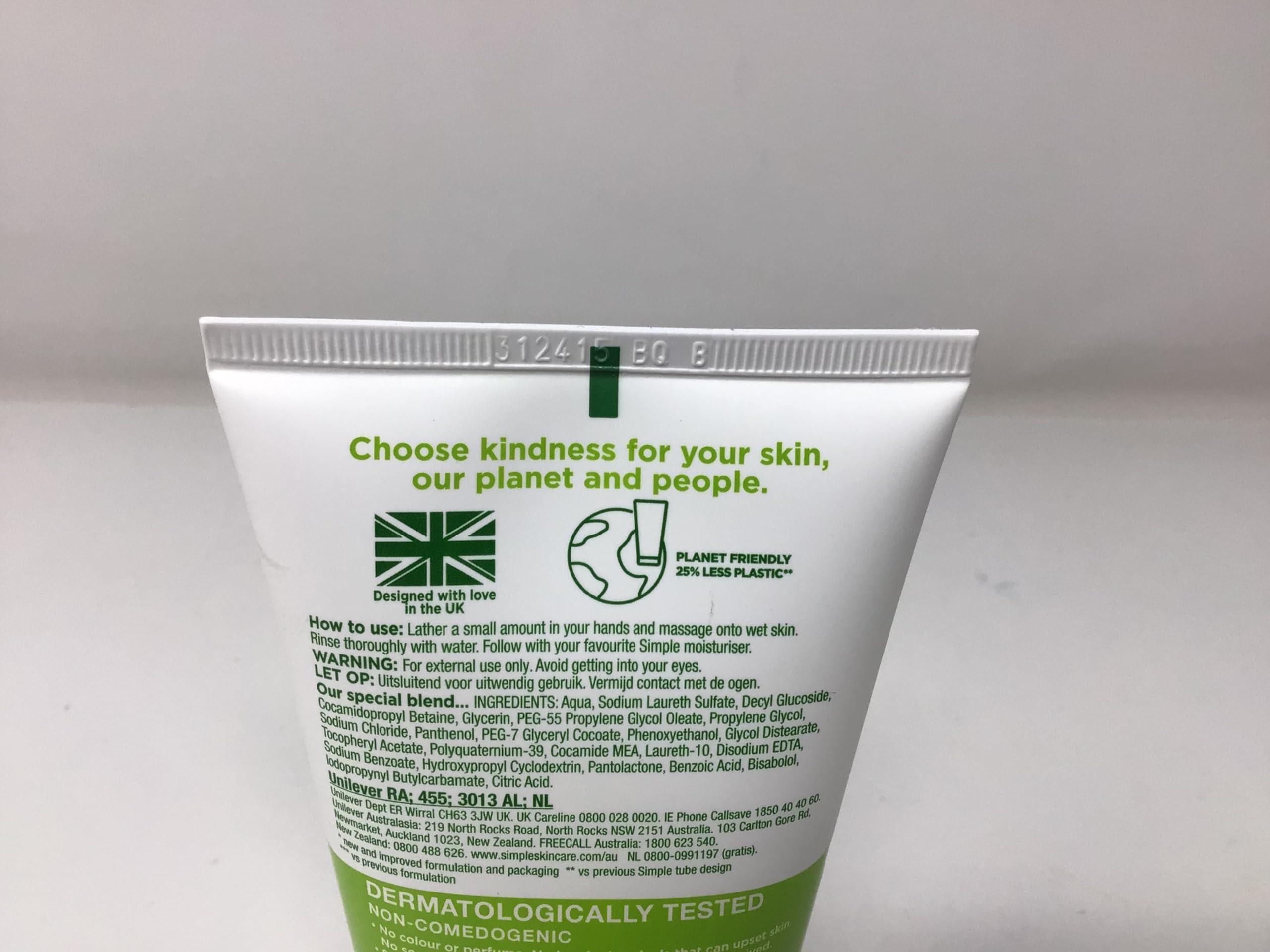 Simple Simple Moisturizing Kind to Skin Face Wash, 5 oz (4 pack) (Bundle)