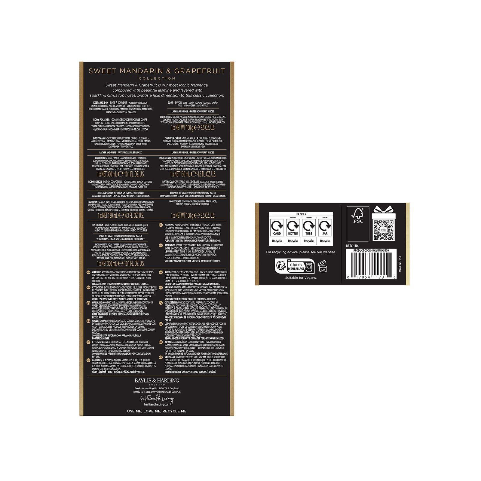 Baylis & Harding Baylis & Harding Gift Set for Women - Ultimate Luxury Bath & Skincare Set - Sweet Mandarin & Grapefruit