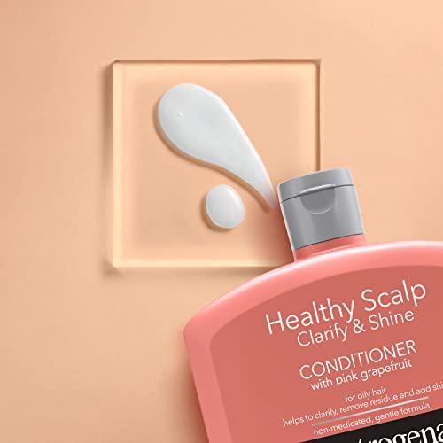 Neutrogena Neutrogena Exfoliating Healthy Scalp Clarify & Shine Conditioner for Oily Hair and Scalp, Anti-Residue Conditioner with Pink Grapefruit, Paraben & Phthalate-Free, Color-Safe, 12oz