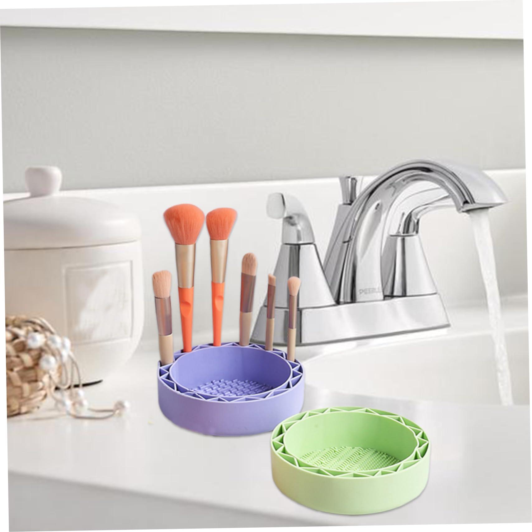 Kalastussaari Kalastussaari 3Pcs Makeup Brush Cleaner Mat 3 in 1 Brush Cleaning Mat, Cosmetic Brush Cleaner, Brush Drying Holder Organizer Portable Silicone Makeup Brush Cleaner