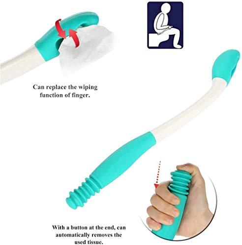 QMZDXH QMZDXH Toilet Bottom Aids Tools, Bottom Buddy Wiping Aid, 15" Personal Hygiene Wand, Butt Cleaner for Disabled, Toilet Paper Tissue Grip Self Wipe Aid Helper
