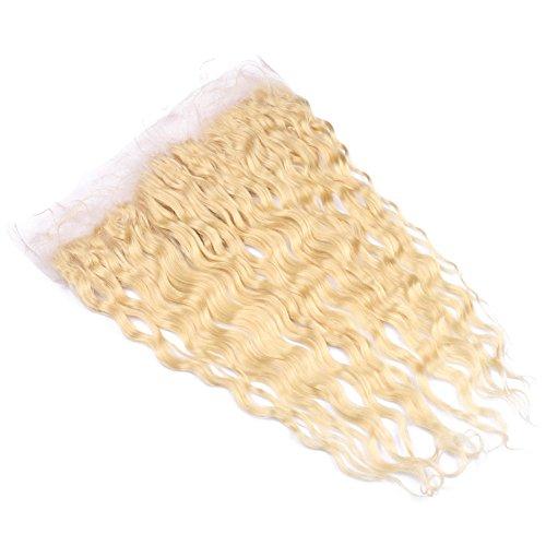 Tony beauty hair Tony Beauty Hair Russian Blonde Human Hair Weaves 2Bundles Wet Wavy with Frontal 3Pcs Lot Water Wave Pure 613 Blonde 13x4 Lace Frontal Closure with Virgin Hair Wefts (14 16+14)