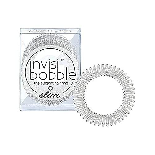 invisibobble invisibobble SLIM Traceless Spiral Hair Ties - Pack of 3, True Black - Strong Elastic Grip Coil Hair Accessories for Women - No Kink, Non Soaking - Gentle for Girls Teens and Thick Hair