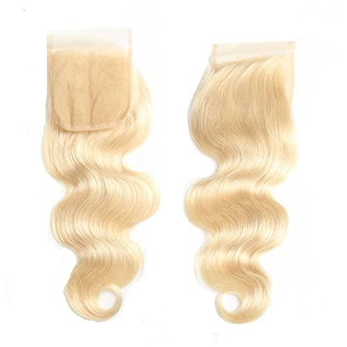 QTHAIR QTHAIR 14A Russian Blonde #613 Transparent Lace Frontal Closure 100% Russian Blonde Human Hair for Female (14\", 613 Body Wave Closure) 613 Blonde Closure