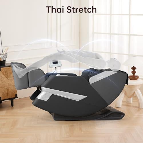 Real Relax Real Relax 2025 Massage Chair Full Body, 3D SL Track Shiatsu Massage Recliner, 21 Auto and Thai Stretch Modes, APP and LCD Control, Body Scan, Fit Home and Office, PS3300 Black