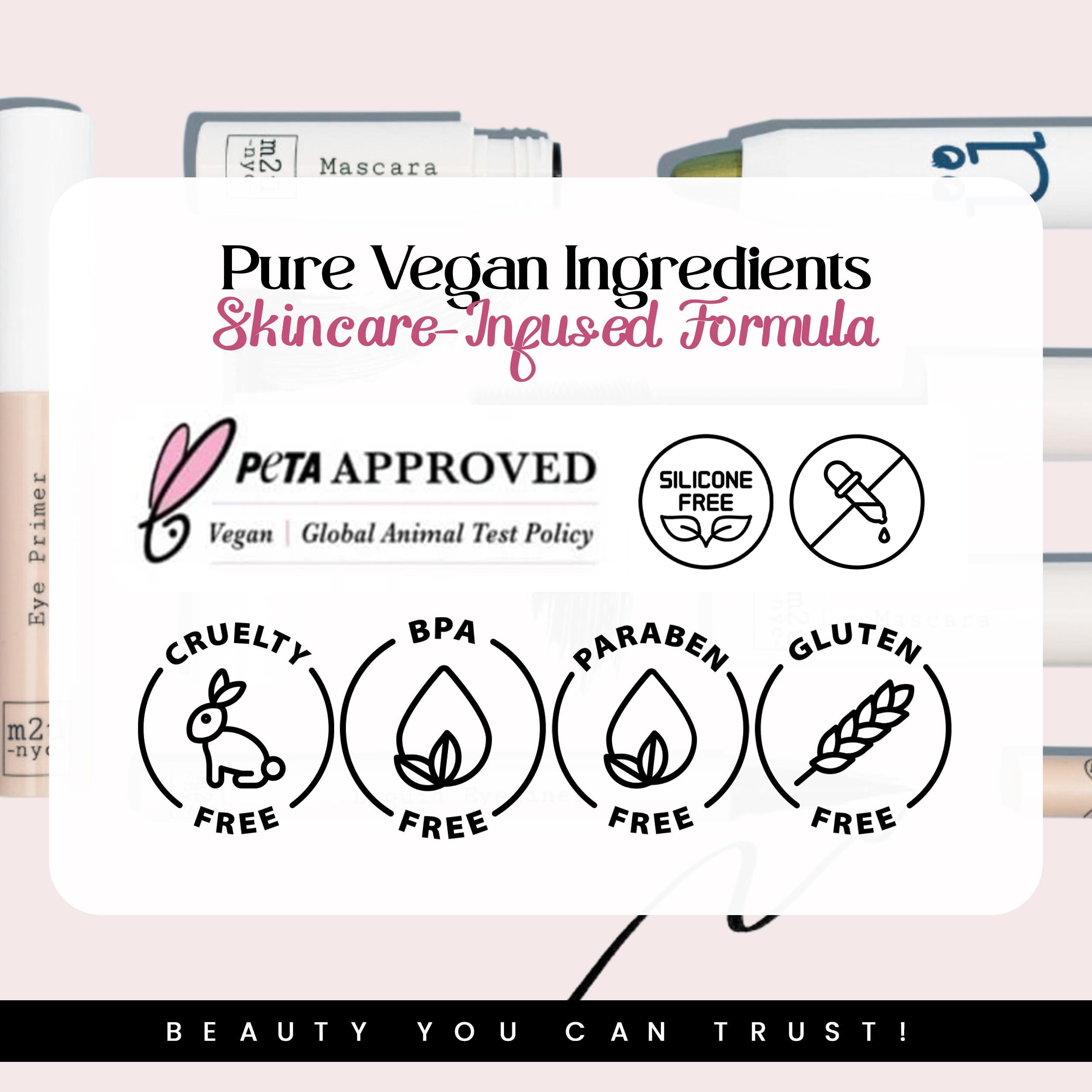 M2U NYC M2U NYC Black Mini Tubing Mascara (0.06 oz.) Made with Tubing Technology for Lash Extension Effect Clump-Free & Smudge-Proof Lengthening Mini Mascara for All Day Wear, Safe for Sensitive Eyes