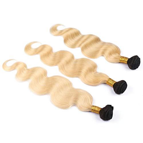 Tony beauty hair Tony Beauty Hair Blonde Ombre Hair Bundles Body Wave Ombre Weave Human Hair Bundles #1B 613 Ombre Brazilian Virgin Hair Extensions Blonde Dark Roots Hair Bundles 300Gram Mixed Length (26 26 26)