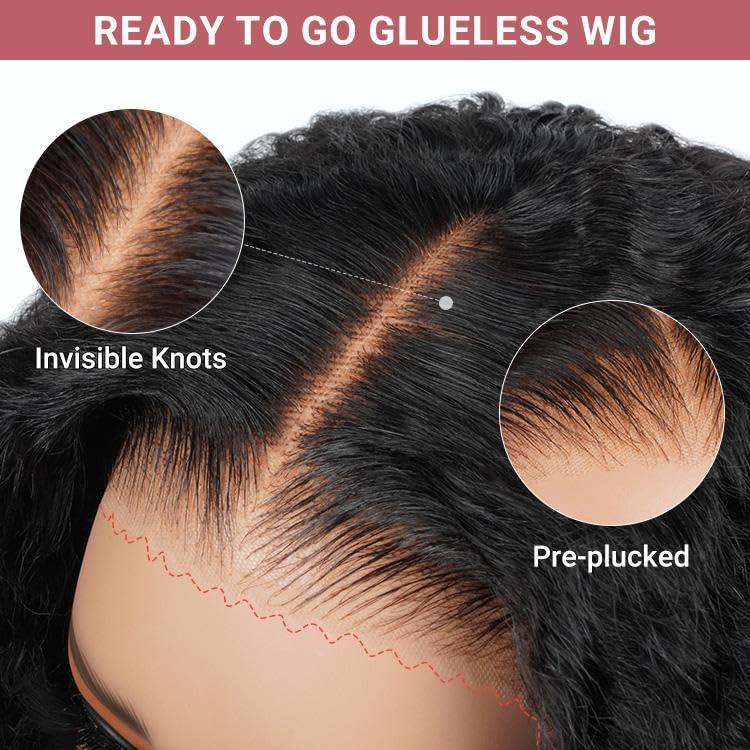 west kiss west kiss Hair Ready And Go Glueless Wigs Human Hair Pre Plucked Curly Lace Front Wig Human Hair Glueless Wigs Human Hair Pre Plucked Pre Cut 4x7 Lace Closure Pre Cut Glueless Wigs For Women 18 Inch