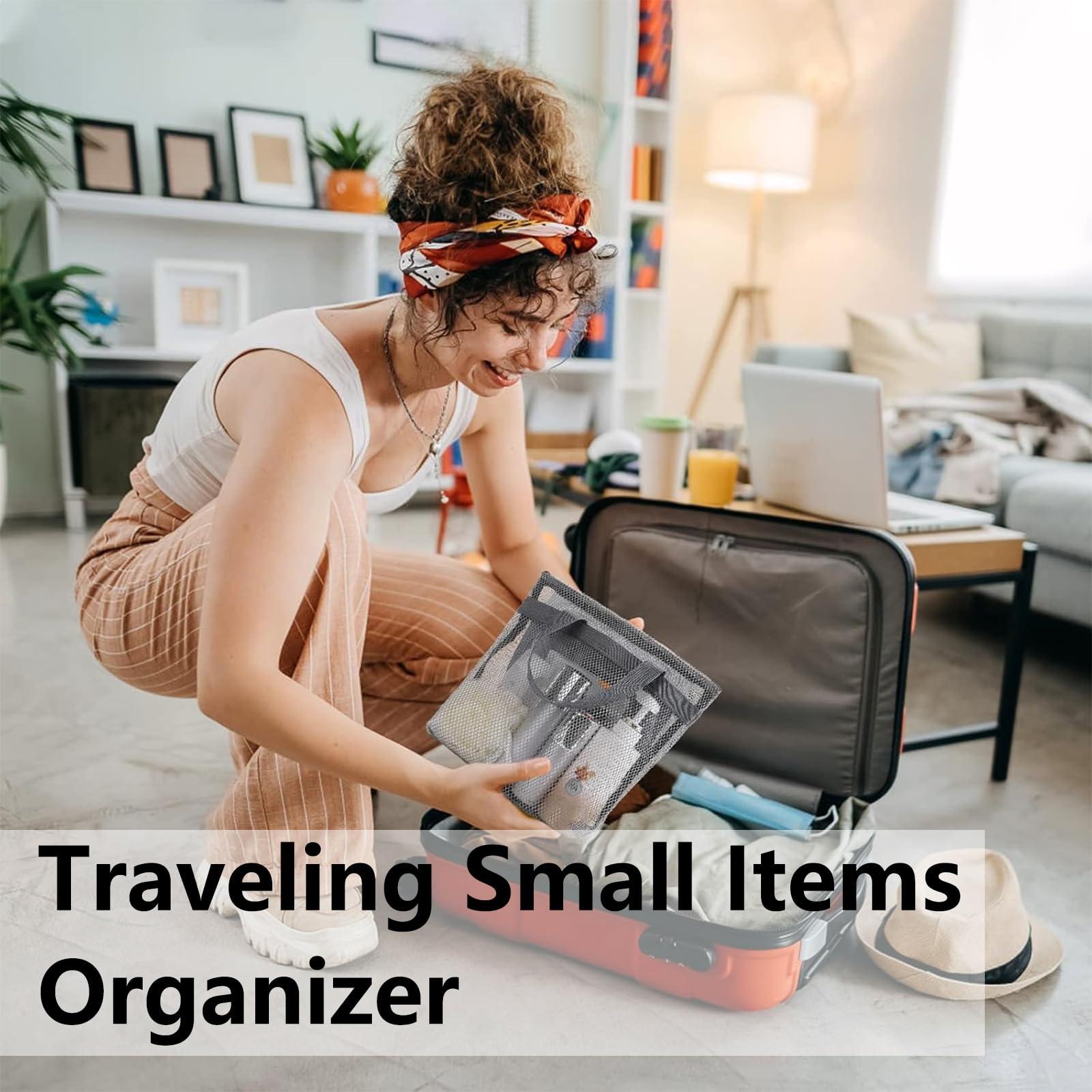 Rotema Rotema Mesh Shower Bag with Zipper,11.8x9.8Inches Small Pool Bag,Shower Bags for Men WomenGym Bag Essentials,Camping Toiletry Bag(1pack, navy blue)