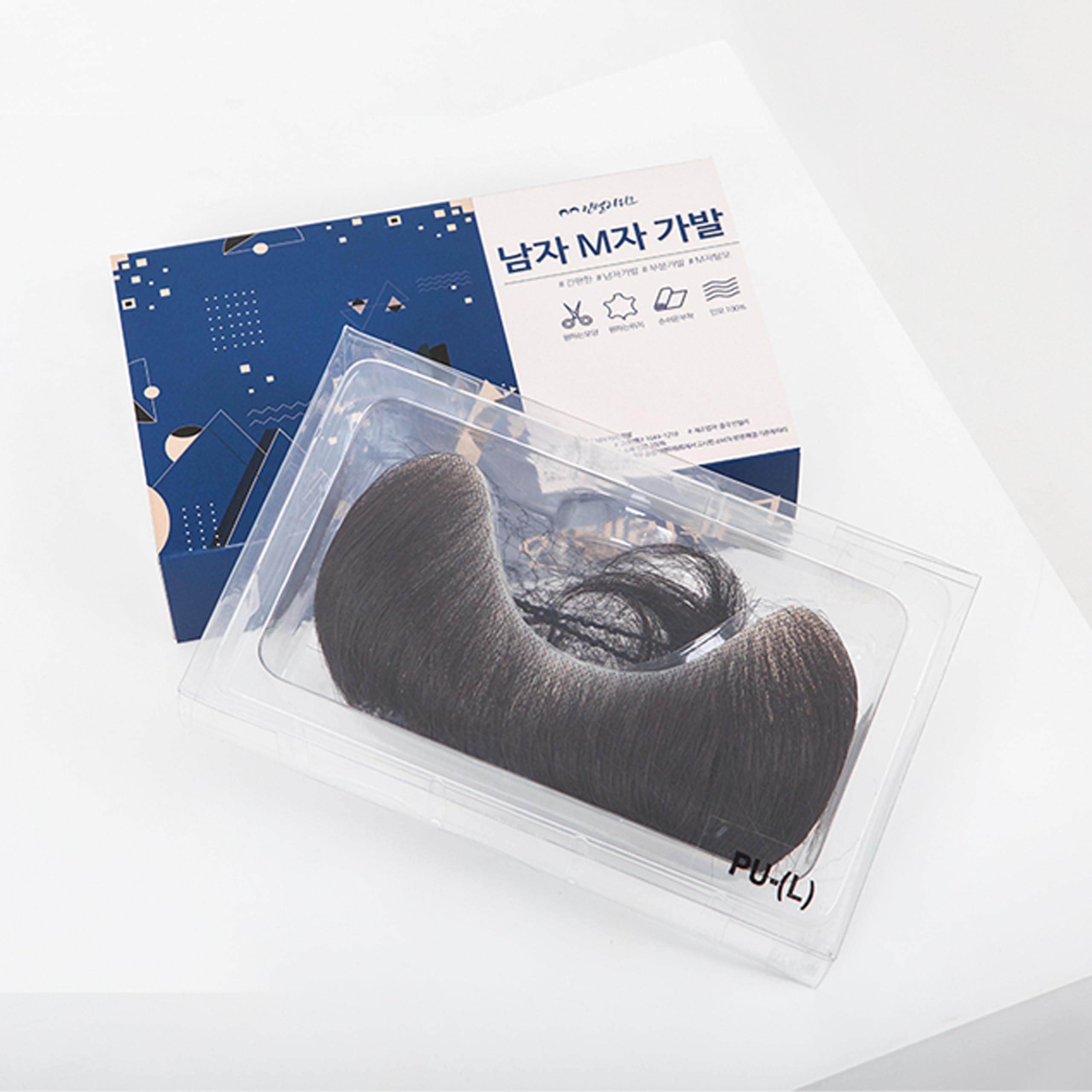 JY STORE Generic Men\'s 100% Human Hair Crown Partial Wig for Receding Hairline, M-Shaped Balding, and Alopecia Areata, Natural Black