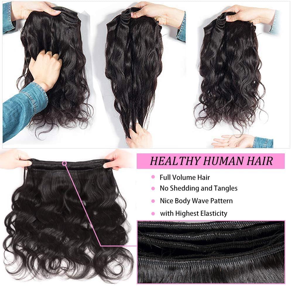 BEEPUB Body Wave Bundles Human Hair One Bundle 32 Inch 12A 100% Unprocessed Brazilian Virgin Human Hair Bundles Body Wave Human Hair Bundles Natural Black Color Human Hair Extensions