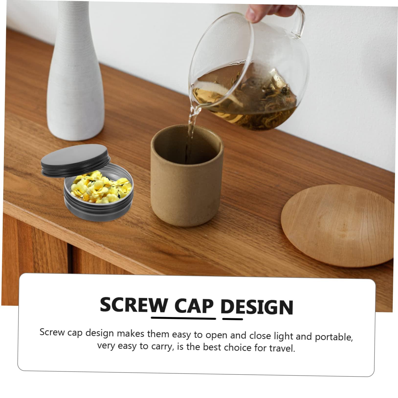 CRILSTYLEO CRILSTYLEO 10pcs Black Aluminum Box Jar Cosmetic Jars Travel Skincare Containers Travel Bottles for Creams Body Butter Containers Cosmetic Containers Refillable Cream Containers Skincare Jars