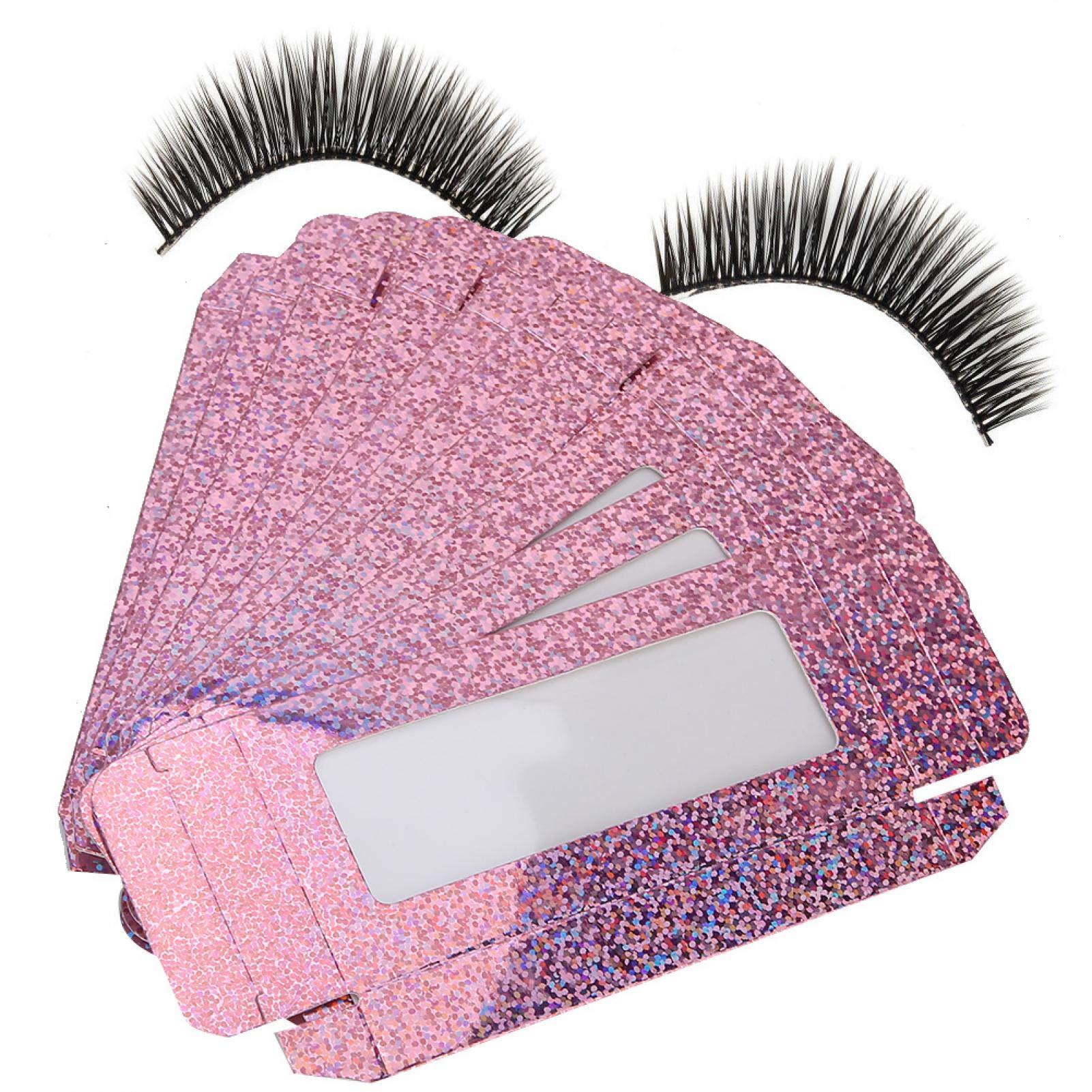 TARSHYRY Empty False Eyelash Organizer, 10Pcs False Eyelashes Storage, Makeup Tool, Grafting Eyelash Box For Cosmetic Display Cases (Lentejuelas Rojas)