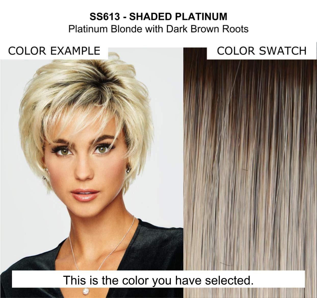 Raquel Welch & Maxwigs On Your Game Wig Color RL613SS Shaded Platinum - 12\" Perfect Angled Bob Razor Cut Heat Friendly Monofilament Top Classic Natural Peluca Memory Cap Bundle MaxWigs Hairloss Booklet